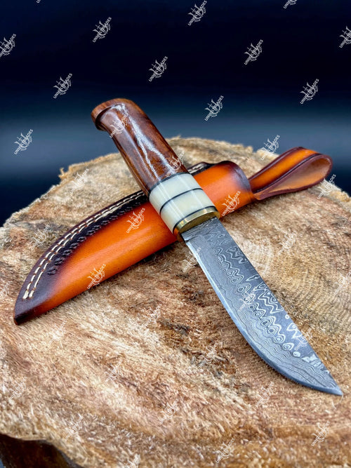 9 Inches Handmade Damascus Steel Skinning Knife