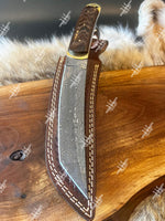 Damascus Steel Tanto Knife With Raindrop Pattern