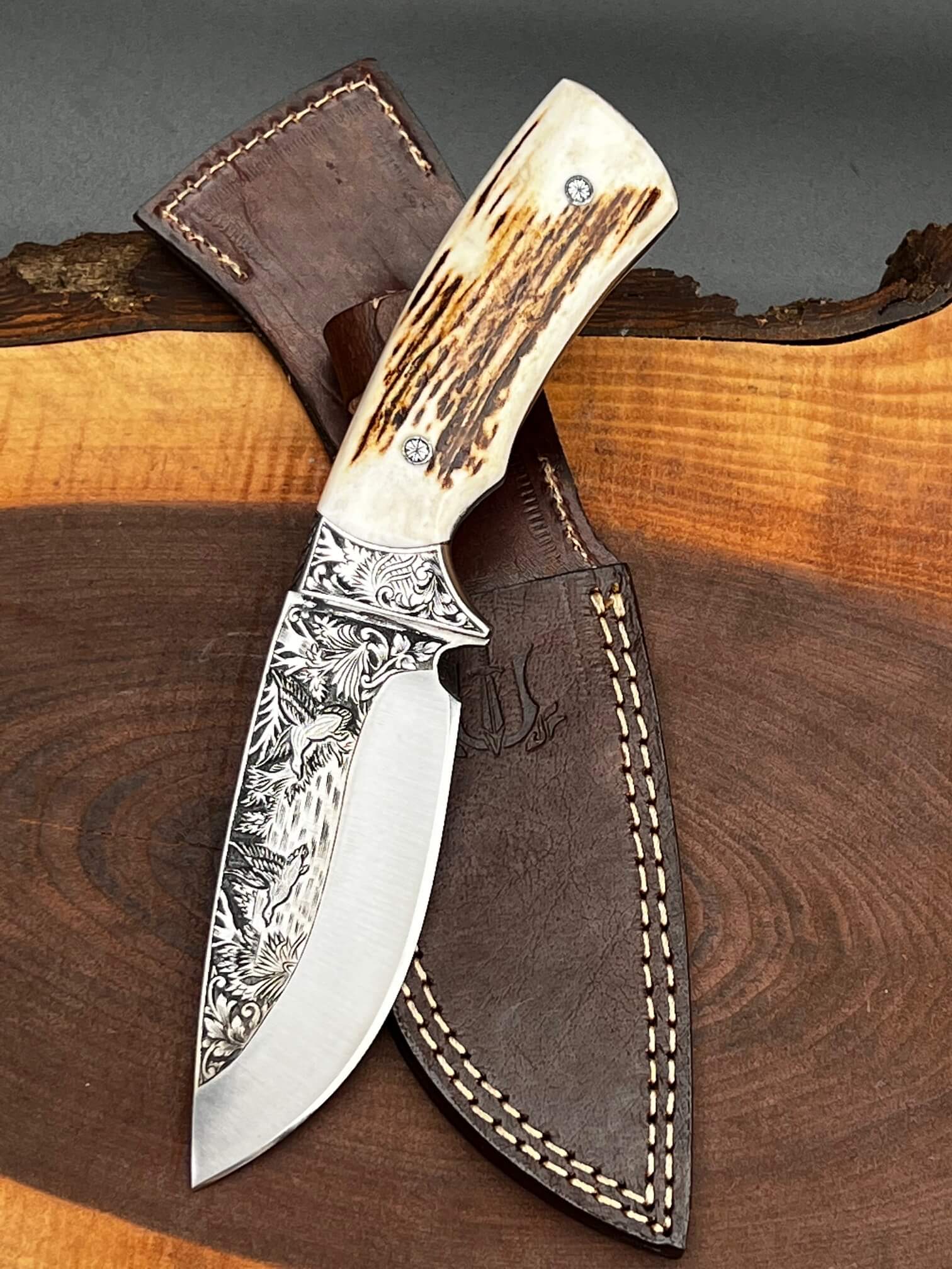 Metal Blade Knife Kit with Antler Handle