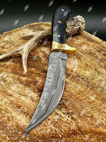 Handmade Damascus Steel Skinning Knife With Micarta Handle