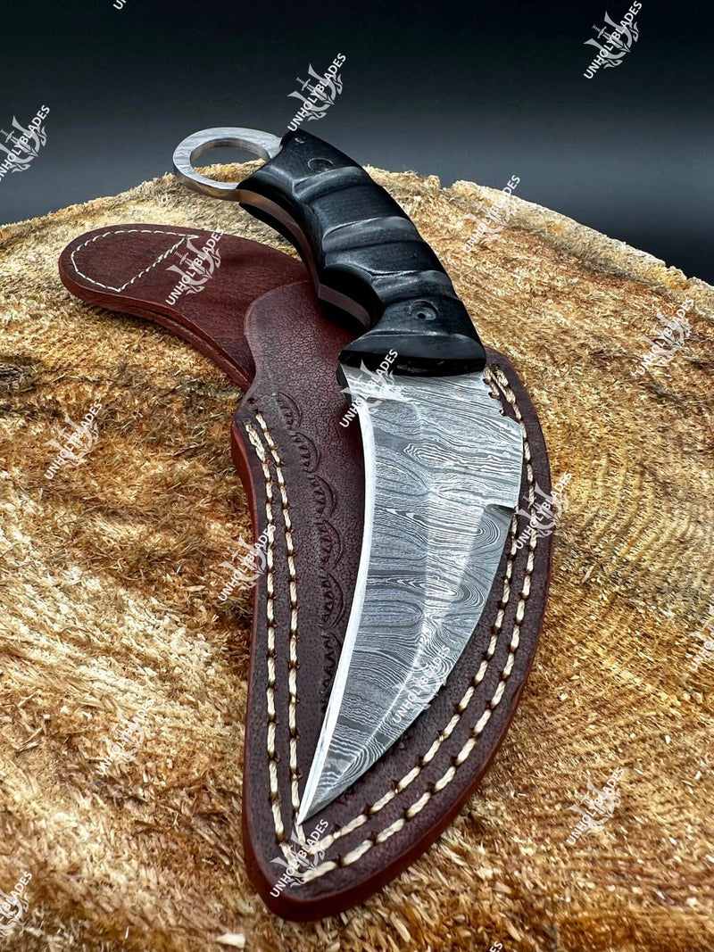 Custom Karambit Knife With Micarta