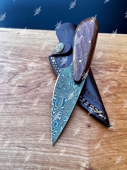 Custom Handmade Damascus Steel Skinner Knife