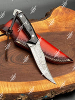 Custom Hunting Knife With Black Ram Horn