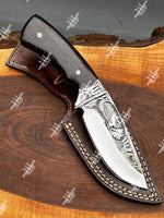 Hand Engraved Knife With Vengai Wood Handle