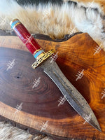 13 Inch Damascus Dagger Steel Knife With Resin Handle