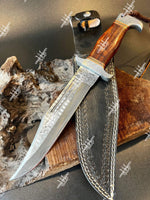 14 Inch Damascus Steel Survival Knife With Ladder Pattern